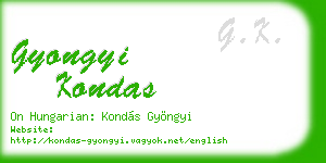 gyongyi kondas business card