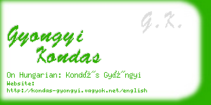 gyongyi kondas business card